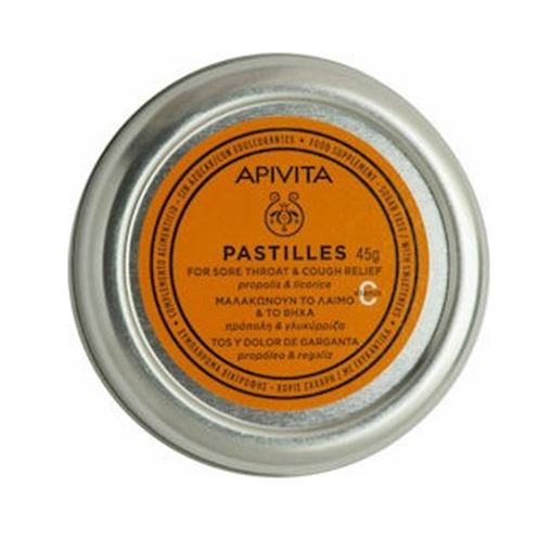 Apivita Pastilles Πρόπολη & Γλυκύρριζα για το Βήχα & τον Ερεθισμένο Λαιμό 45gr.