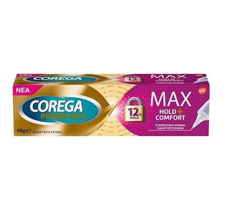 Corega Power Max Hold & Comfort Στερεωτική Κρέμα Τεχνητής Οδοντοστοιχίας 40gr