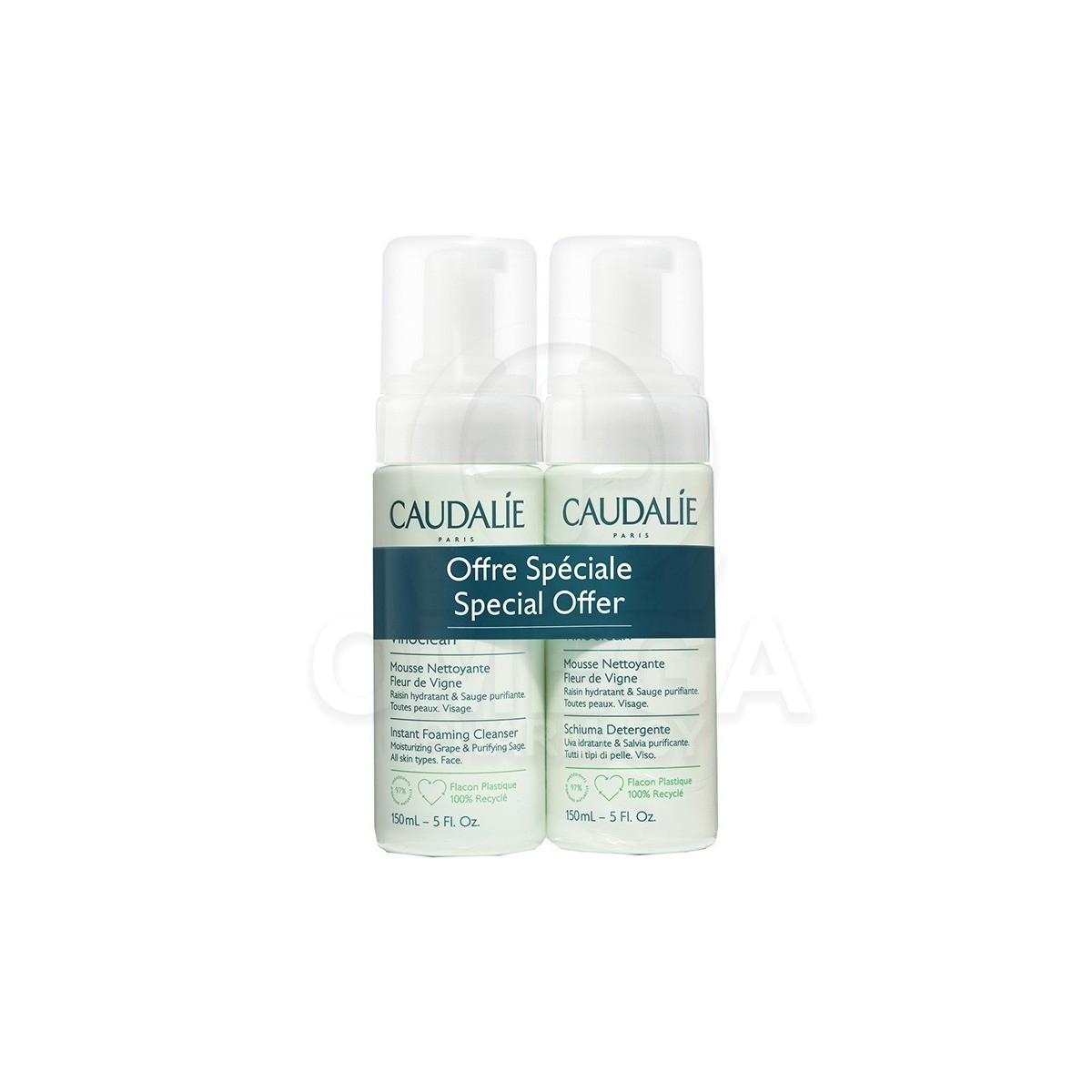 CAUDALIE Promo Vinoclean Instant Foaming Cleanser 2x150ml.