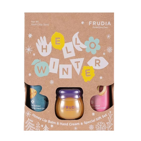 Frudia Promo Hello Winter Special Gift Set My Orchard Mango Hand Cream 30g + Blueberry Honey Lip Balm 10ml + My Orchard Peach Hand Cream 30g.