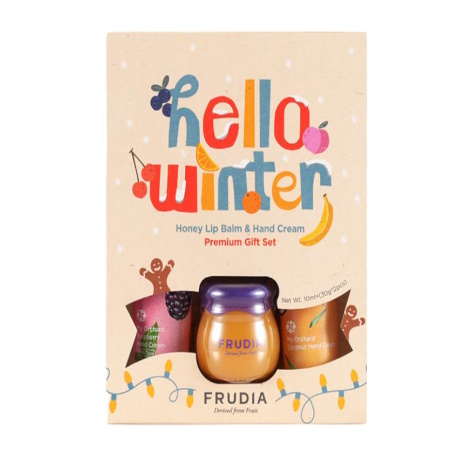 Frudia Promo Hello Winter Premium Gift Set My Orchard Raspberry Hand Cream 30g + Blueberry Honey Lip Balm 10ml + My Orchard Coconut Hand Cream 30g.