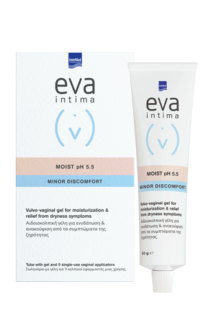 Eva Intima Moist Gel Tube + 9 Applicators Υγραντική και λιπαντική αιδοίο-κολπική γέλη για την ανακούφιση της ξηρότητας του κόλπου και του αιδοίου 50g.