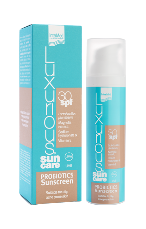 Luxurious Sun Care Probiotics Fluid SPF 30,Συνεργιστική δράση αντηλιακών φίλτρων με προβιοτικά 75ml.