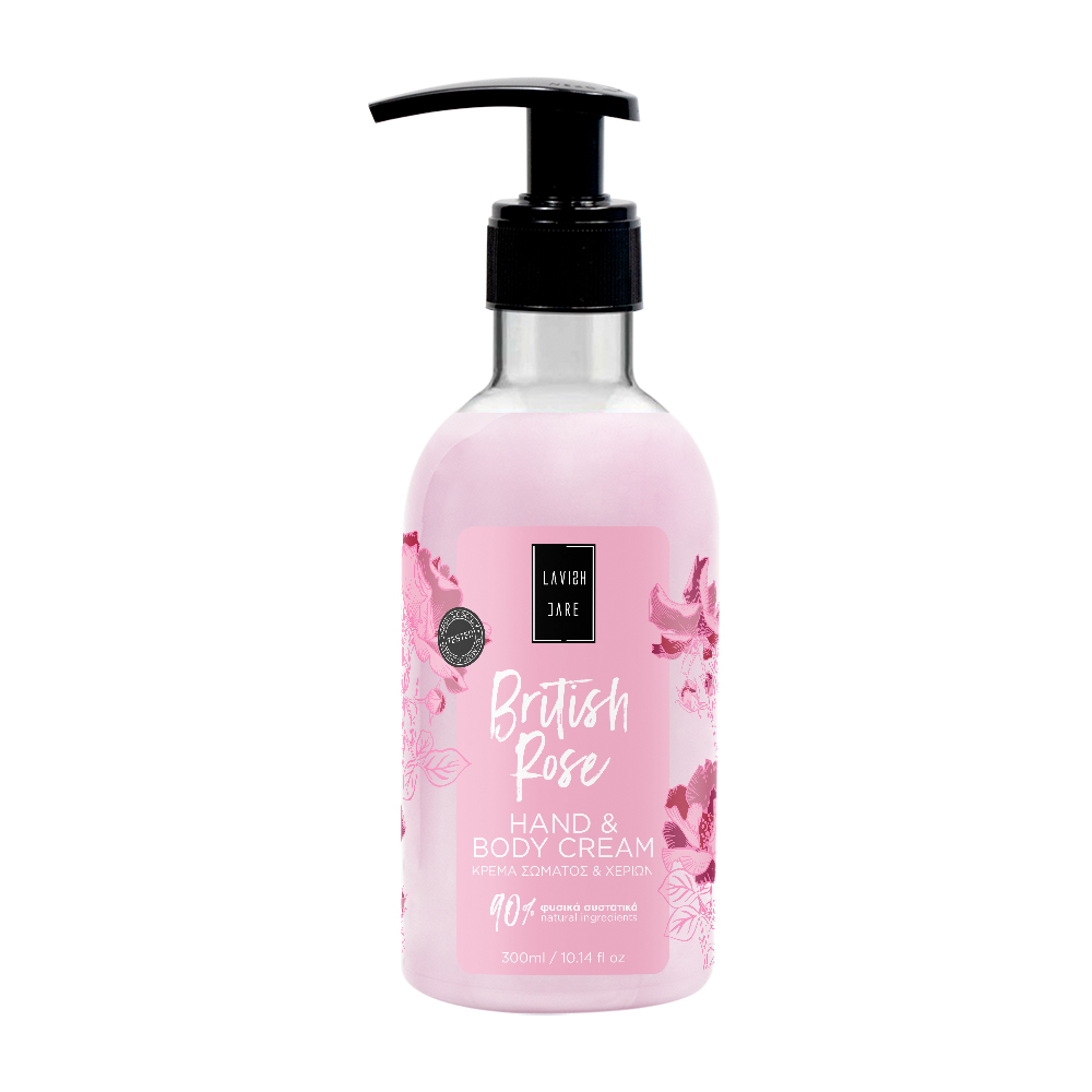 Hand and Body Cream British Rose 300ml.