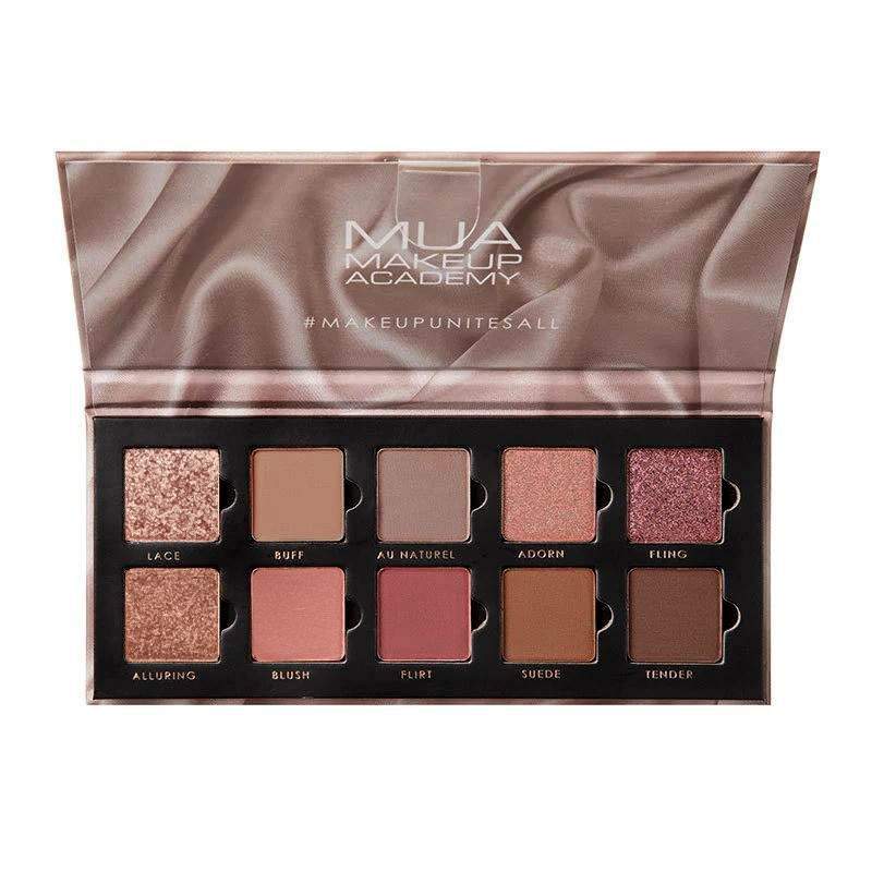 MUA 10 SHADE EYESHADOW PALETTE - SILK NUDES.