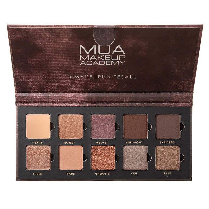 MUA 10 SHADE EYESHADOW PALETTE - VELVET NUDES.