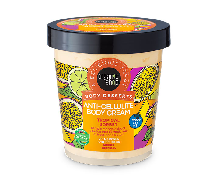 Organic Shop Body Desserts Tropical Sorbet, Κρέμα Σώματος Κατά της Κυτταρίτιδας 450ml.