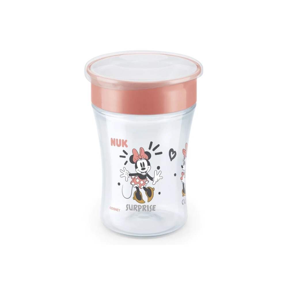 Nuk Παιδικό Ποτηράκι Magic Cup Mickey & Minnie Κόκκινο περιστρεφόμενο για 8m+ 230ml.