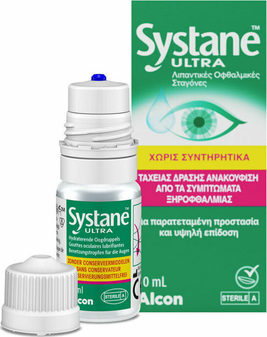 Systane Ultra Mpdf Drops Ταχεία Ανακούφιση από τα Συμπτώματα Ξηροφθαλμίας 10ml.