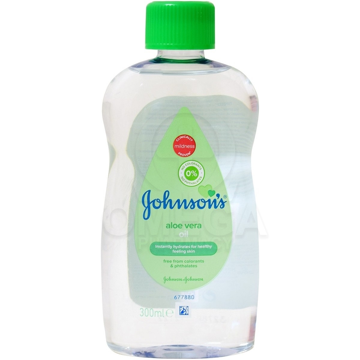 JOHNSON & JOHNSON Baby Oil Βρεφικό Ενυδατικό Λάδι Αλόη Βέρα 300ml.