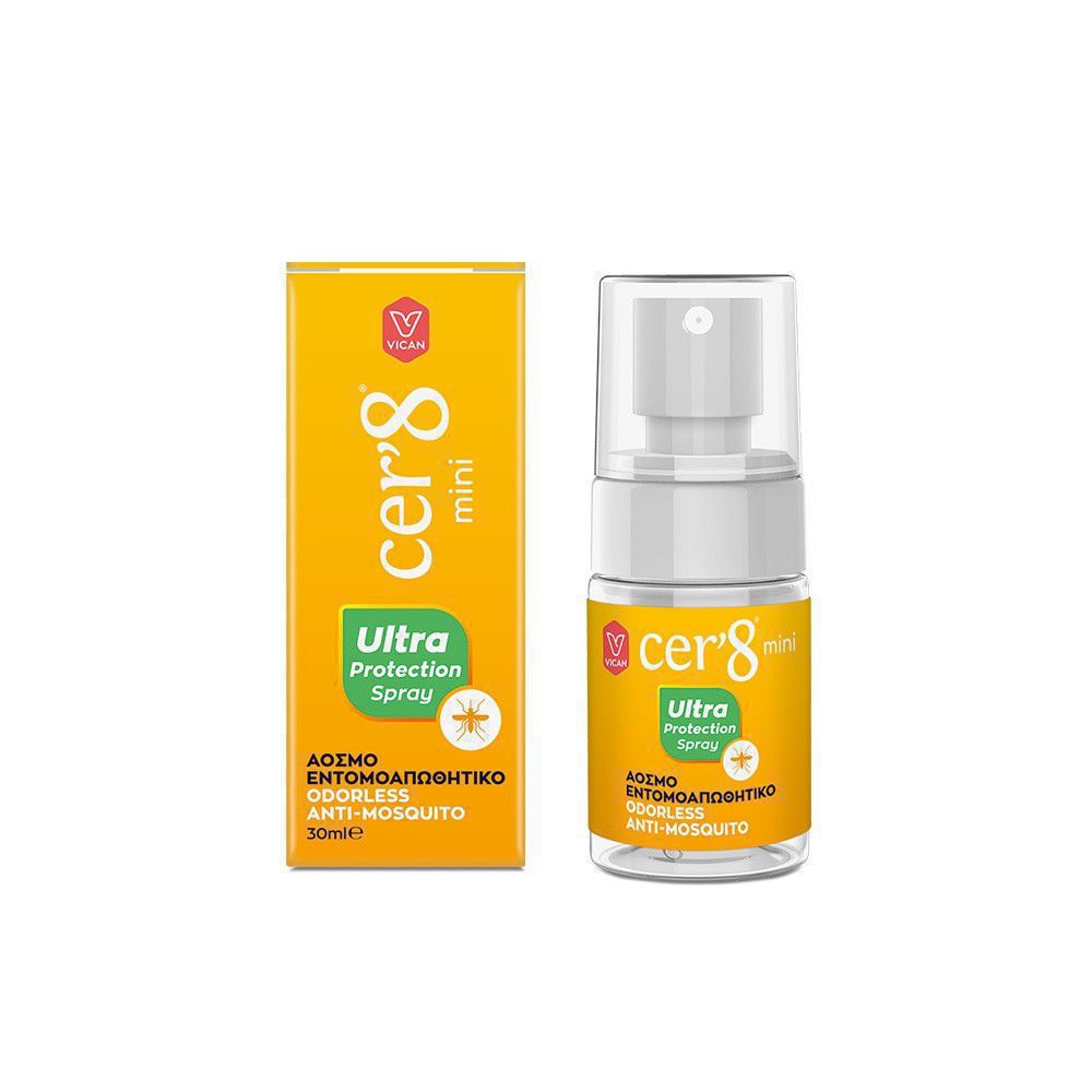 Cer 8 Mini Ultra Protection Άοσμο Εντομοαπωθητικό Spray 30ml.