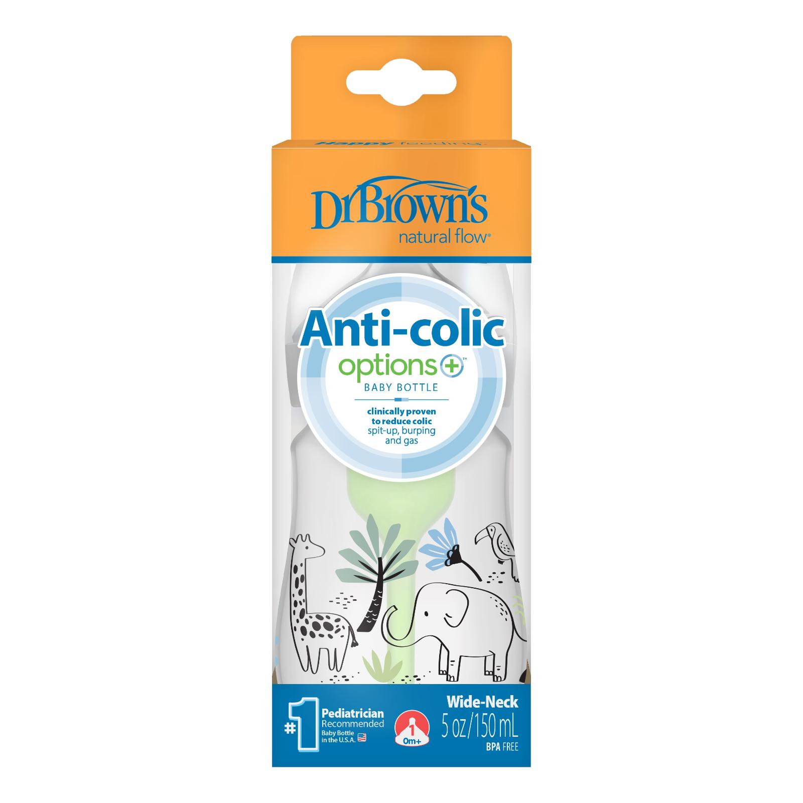 Dr Browns – Options+ Anti-colic Μπιμπερό Πλαστικό με Φαρδύ Λαιμό 150ml Ελέφαντας.