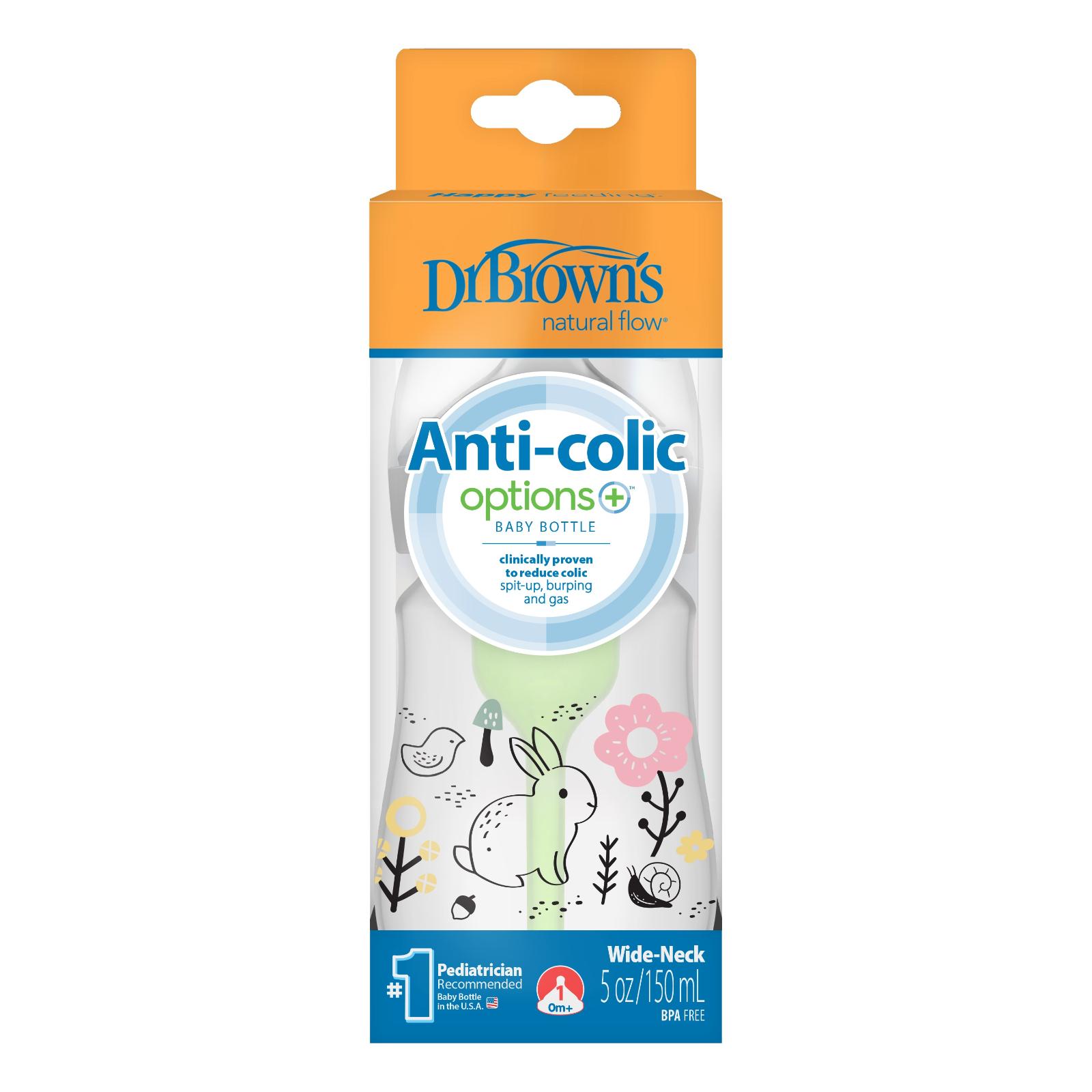 Dr Browns – Options+ Anti-colic Μπιμπερό Πλαστικό με Φαρδύ Λαιμό 150ml Λαγουδάκι.