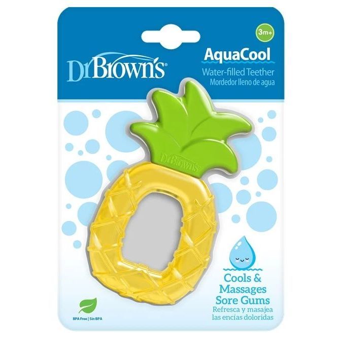 DR. BROWN S AquaCool Silicone Teether, Κρίκος Οδοντοφυΐας Σιλικόνης 3m+, Ανανάς.