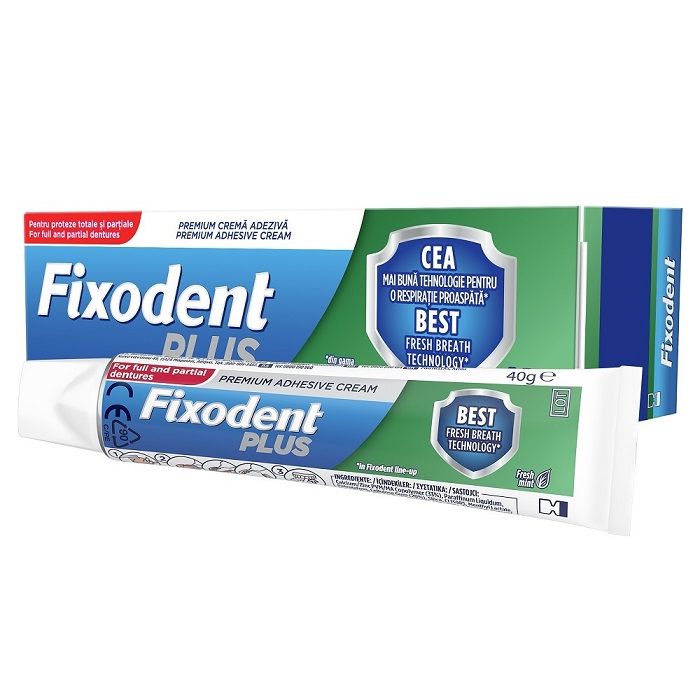 Fixodent Plus Best Fresh Breath Technology Στερεωτική Κρέμα Τεχνητής Οδοντοστοιχίας 40gr