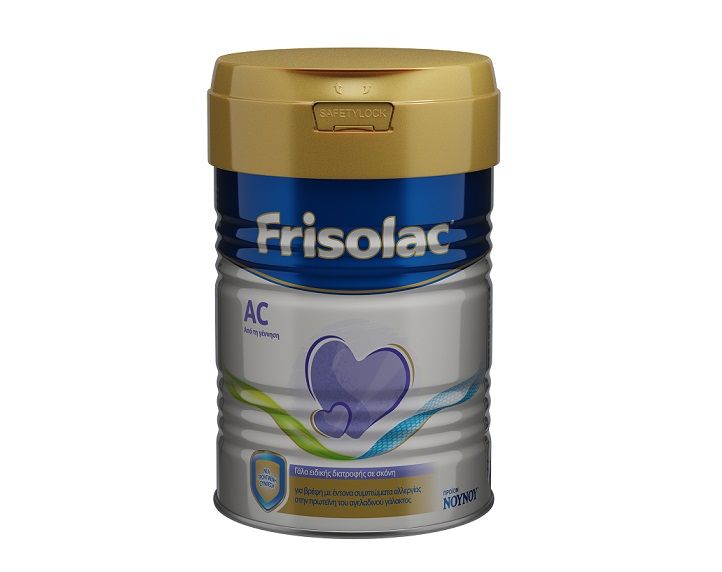 FRISOLAC AC Γάλα ειδικής διατροφής σε σκόνη με εκτενώς υδρολυμένη πρωτεΐνη γάλακτος 400GR.