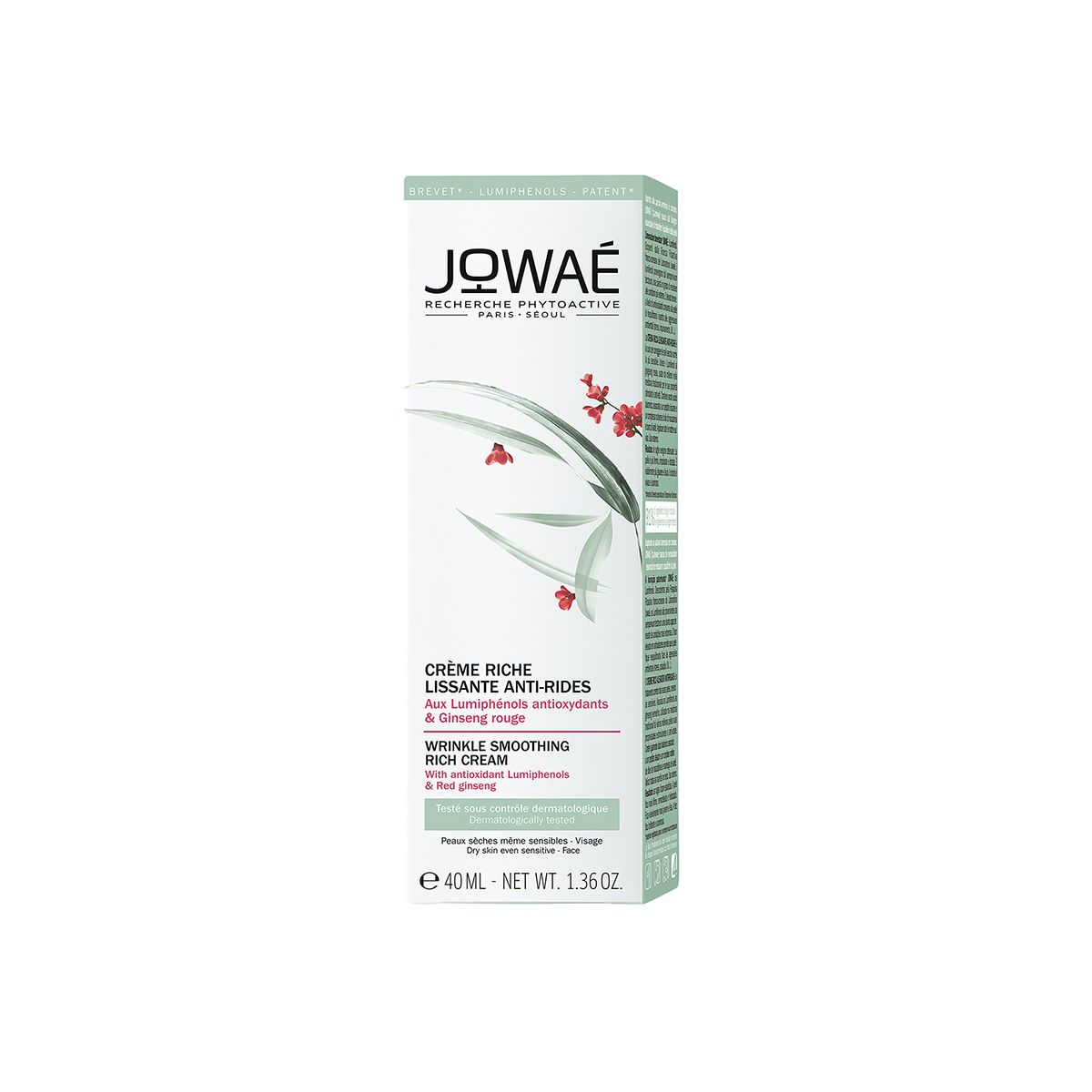 Jowae Wrinkle Smoothing Rich Cream Πλούσια αντιρυτιδική λειαντική κρέμα προσώπου, 40ml.