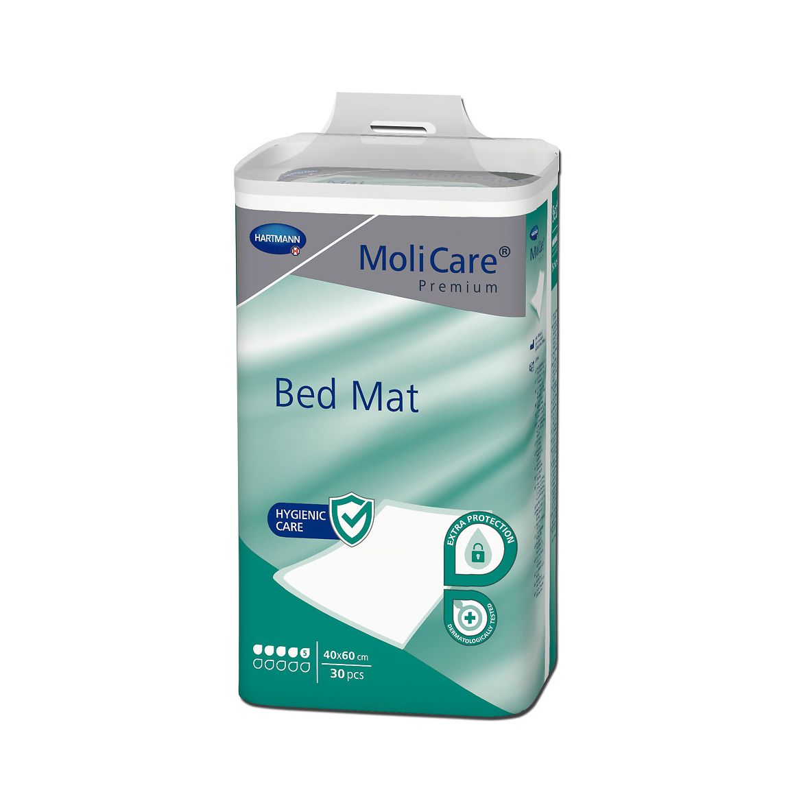 MoliCare® Premium Bed Mat υποσέντονο μίας χρήσης 5 σταγόνων. Συσκευασία 30 τεμαχίων 40x60cm.