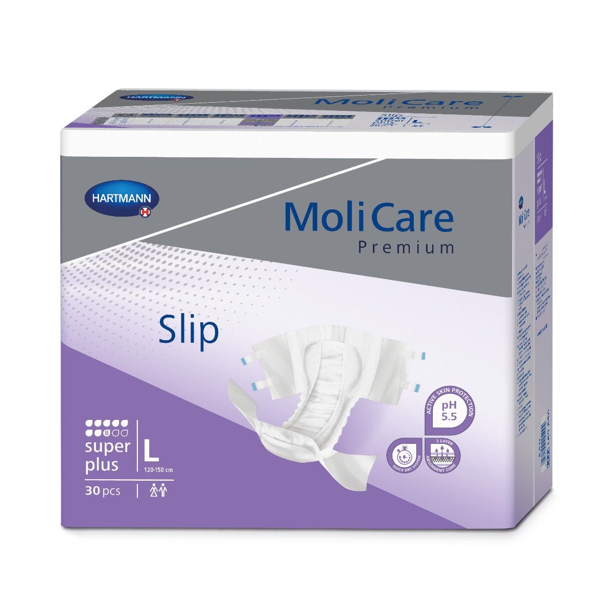 MoliCare® Premium Slip super plus νύχτας, 8 σταγόνες, συσκευασία 30 τεμαχίων(large).