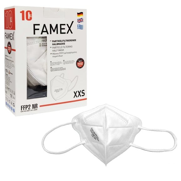 Famex Kids Mask FFP2 NR XXS 10 Τεμάχια σε διάφορα παιδικά σχέδια.