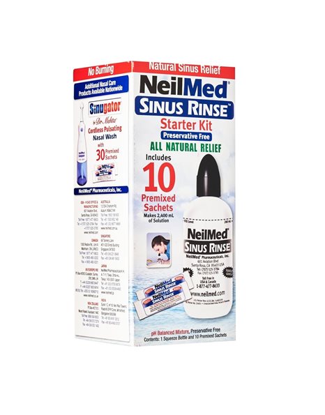 Neilmed Sinus Rinse All Natural Relief Σύστημα Ρινικών Πλύσεων Συσκευή & 10 Φακελάκια.