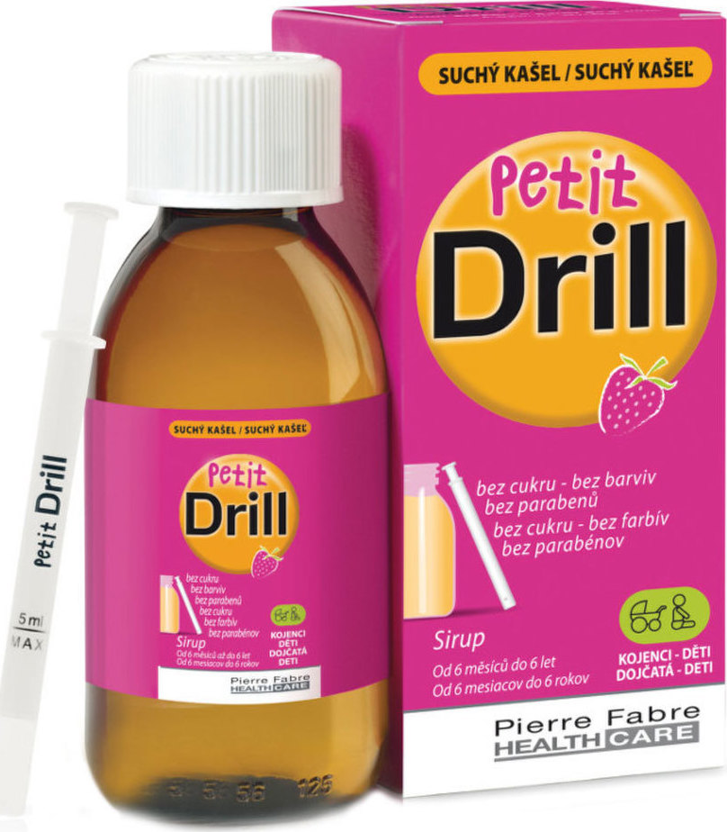 Petit Drill Σιρόπι για τον Ξηρό Βήχα με Γεύση Φράουλας από 6 Μηνών 125ml.