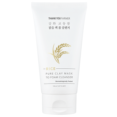 Rice Pure Clay Mask to Foam Cleanser 150ml.