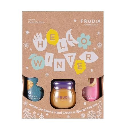 Φωτογραφία από Frudia Promo Hello Winter Special Gift Set My Orchard Mango Hand Cream 30g + Blueberry Honey Lip Balm 10ml + My Orchard Peach Hand Cream 30g.