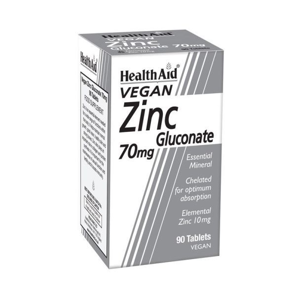 Φωτογραφία από Zinc Gluconate 70mg (90caps).