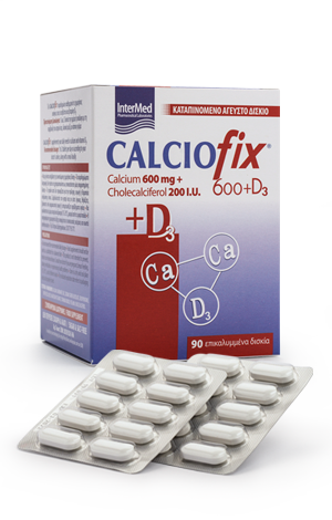 Φωτογραφία από CALCIOFIX tablets Καταπινόμενα δισκία 600mg ασβεστίου + 200IU D3 Περιγραφή Ενδείξεις.