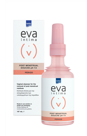 Φωτογραφία από Eva Intima Post Menstrual Κολπική πλύση για την αποτελεσματική απομάκρυνση των υπολειμμάτων της αιμόρροιας μετά το τέλος της εμμήνου ρύσεως 147ml.