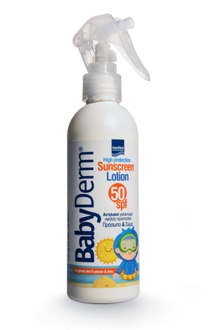 Φωτογραφία από Babyderm Sunscreen Lotion 50 SPF Αντιηλιακό γαλάκτωμα υψηλής προστασίας για παιδιά από 6 μηνών και άνω.