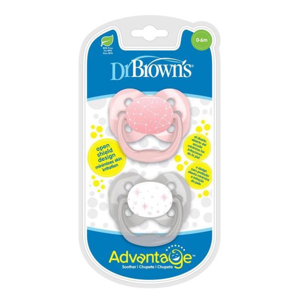 Φωτογραφία από Dr Browns – Πιπίλα Σιλικόνης Advantage 0-6m Ροζ 2τμχ.