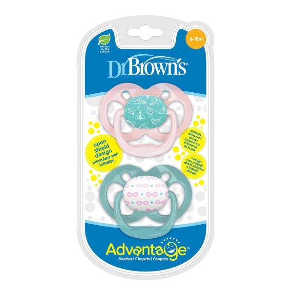 Φωτογραφία από Dr Browns – Πιπίλα Σιλικόνης Advantage 6-18m Ροζ 2τμχ.