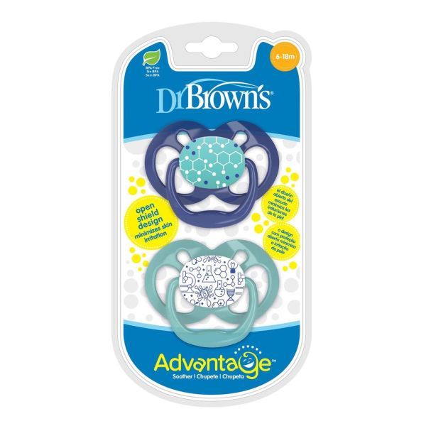 Φωτογραφία από Dr Browns – Πιπίλα Σιλικόνης Advantage 6-18m Μπλε 2τμχ.