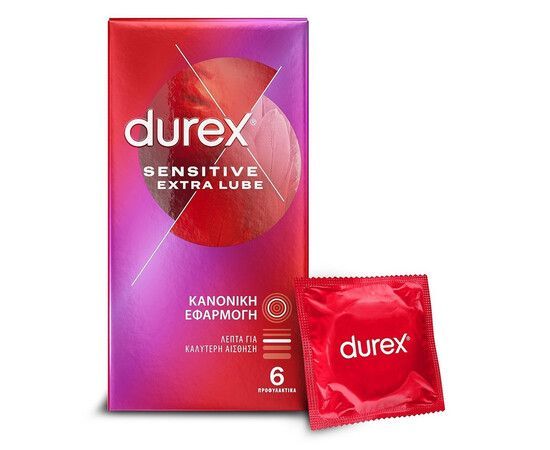 Φωτογραφία από Durex Sensitive Extra Lube - Προφυλακτικά Πολύ Λεπτά Με Έξτρα Λιπαντικό, 6 τεμάχια.